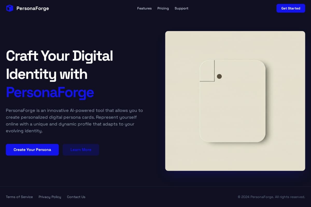 PersonaForge — Create Your AI-Powered Digital Identity Card